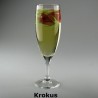 Håndmalet champagneglas med Krokus