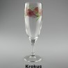 Håndmalet champagneglas med Krokus