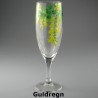 Håndmalet champagneglas med Guldregn