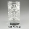 Håndmalet vandglas / dessertglas med Hvid Nostalgi