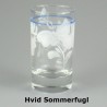 Håndmalet vandglas / dessertglas med Hvid Sommerfugl