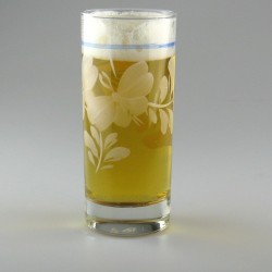 Håndmalede ølglas / longdrinkglas dekoreret med Hvid Sommerfugl