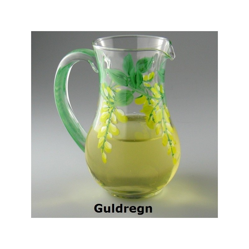 Lille håndmalet glaskande med Guldregn