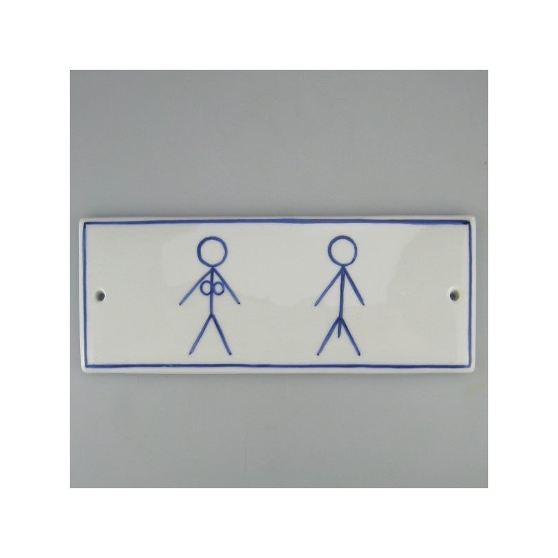 WC skilt med piktogram af en kvinde og en mand (21 x 8 cm)
