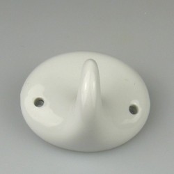 Hvid enkelt knage (model A) i porcelæn