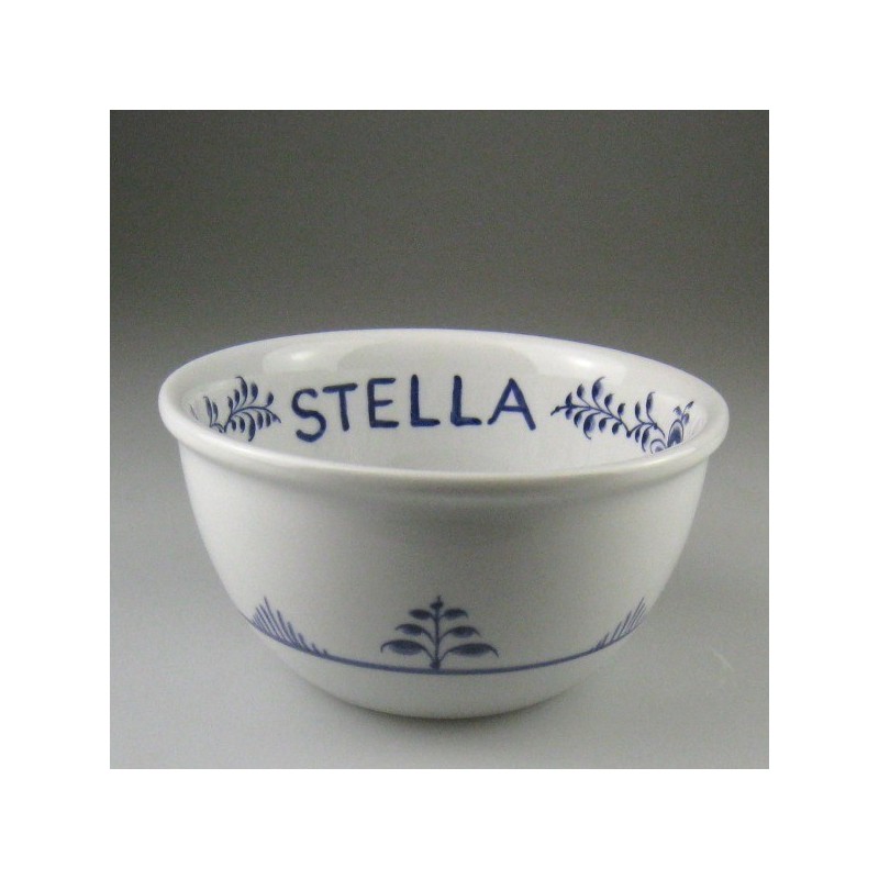 Morgenmadsskål - håndmalet skål med Nostalgi-mønster og navn til morgenmad og grød