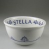 Morgenmadsskål - håndmalet skål med Nostalgi-mønster og navn til morgenmad og grød