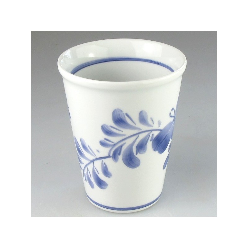 Stort dekoreret tandkrus i porcelæn med Sommerfuglemotiv (Model H)