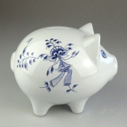 Håndmalet 17 cm porcelæns sparegris med dekoration Nostalgi-dreng