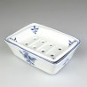 Sæbeskål i porcelæn med rist og håndmalet Nostalgi-motiv