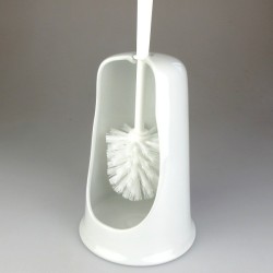 Toiletbørsteholder i hvidt porcelæn