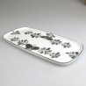 23 x 11,5 cm - Lille sushi fad / tallerken i håndmalet porcelæn med sort Sommerfugle-motiv