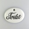 Toilet-skilt med 1 skruehul, mål 5,6 x 4,5 cm