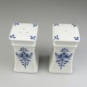 Salt og peber sæt, firkantet, i porcelæn med håndmalet dekoration Nostalgi