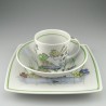 Børnestel / dåbsgave i håndmalet porcelæn med navn og motiv Prinsessen og Frøen