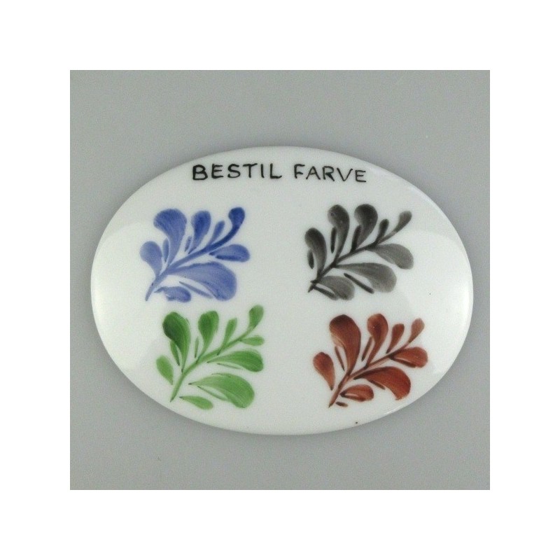 Stort dekoreret tandkrus i porcelæn med Sommerfuglemotiv (Model H)