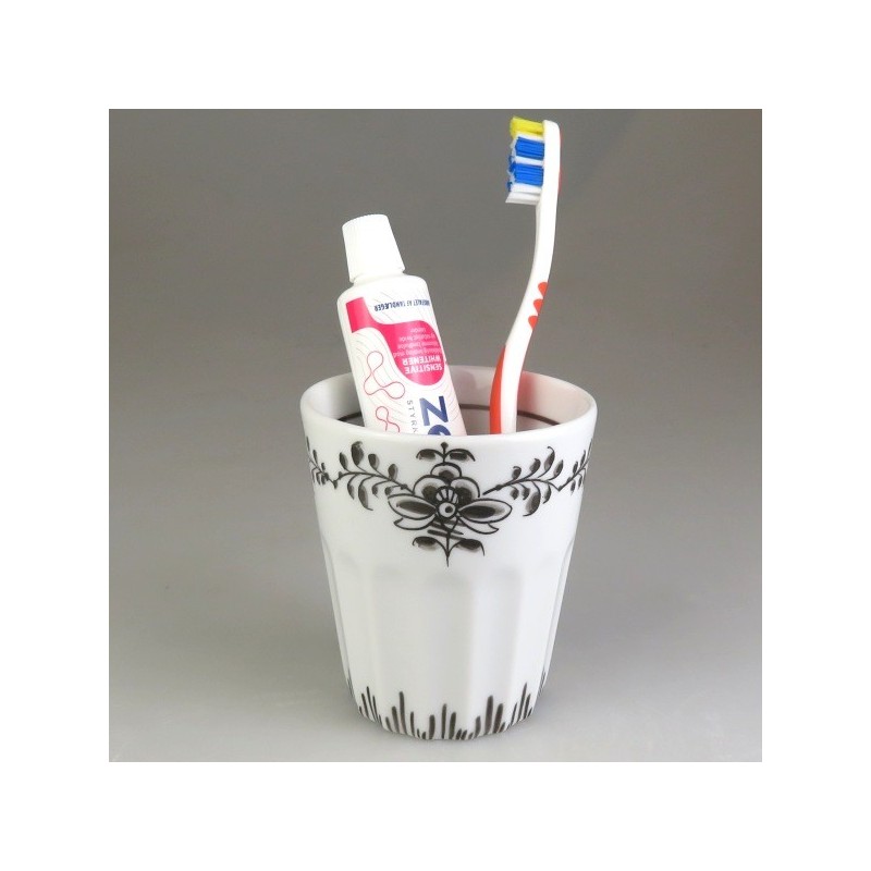 Tandkrus i porcelæn med håndmalet dekoration Nostalgi (Model F)
