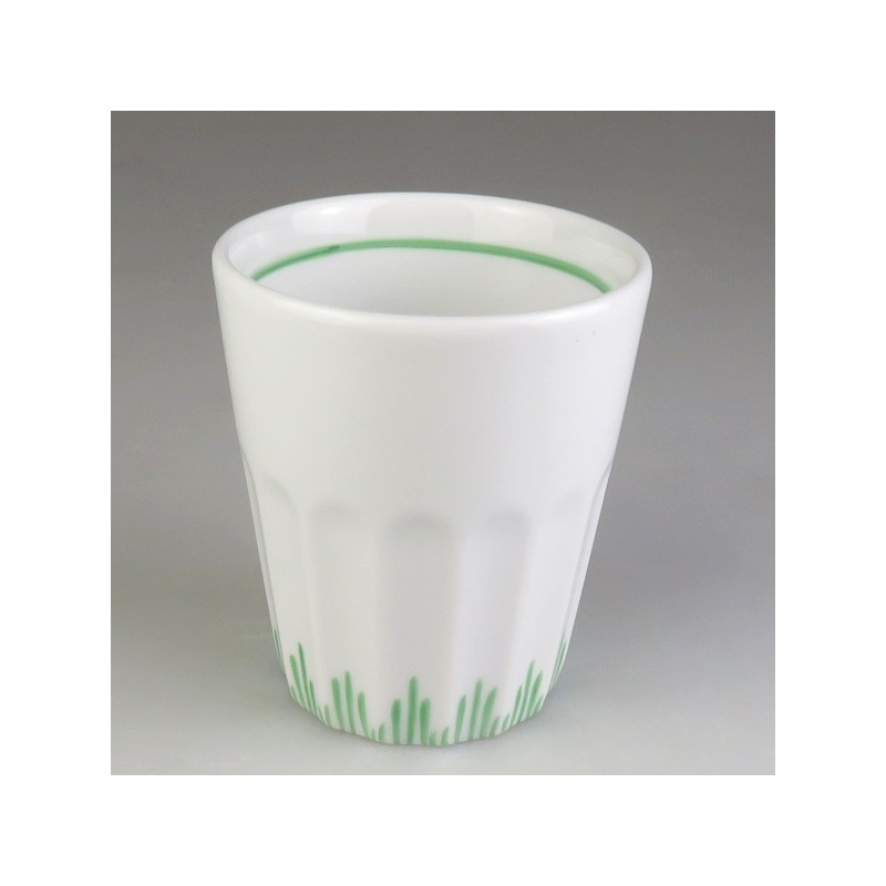 Tandkrus i porcelæn med håndmalet "græs" dekoration (Model F)