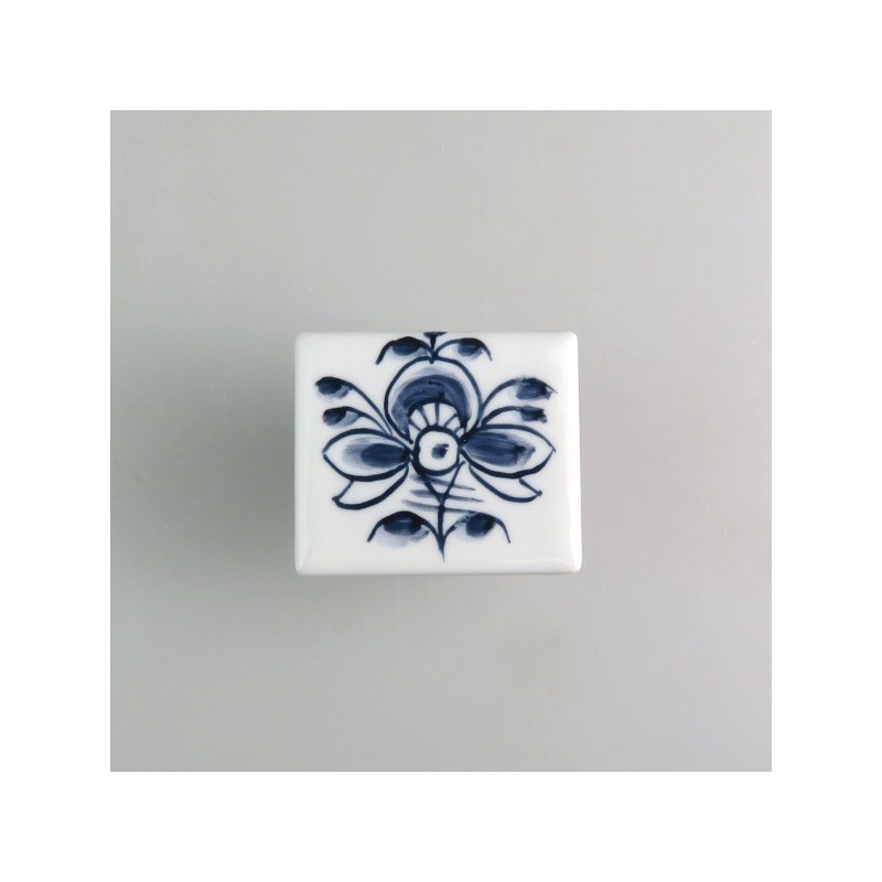 Nostalgi - Blomst D håndmalet dekoration på firkantet porcelænsknop / porcelænsgreb