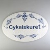 Håndmalet skilt til cykelskur