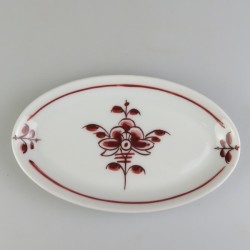 Oval asiet til tapas i håndmalet porcelæn med dekoration Nostalgi