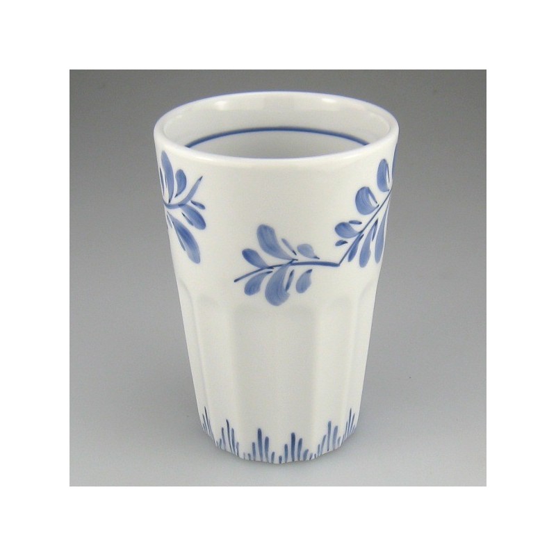 Tandbørsteholder i porcelæn med håndmalet dekoration Sommerfugl og Græs