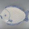 31 cm - Stor fisketallerken / lille serveringsfad i hånddekoreret porcelæn
