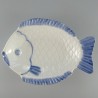 17 cm - Fisketallerken / lille serveringsfad i hånddekoreret porcelæn