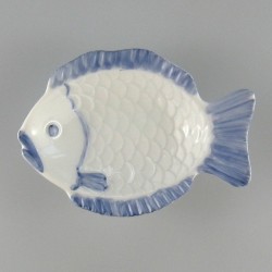 10 cm - Mini fisketallerken / asiet i håndmalet porcelæn
