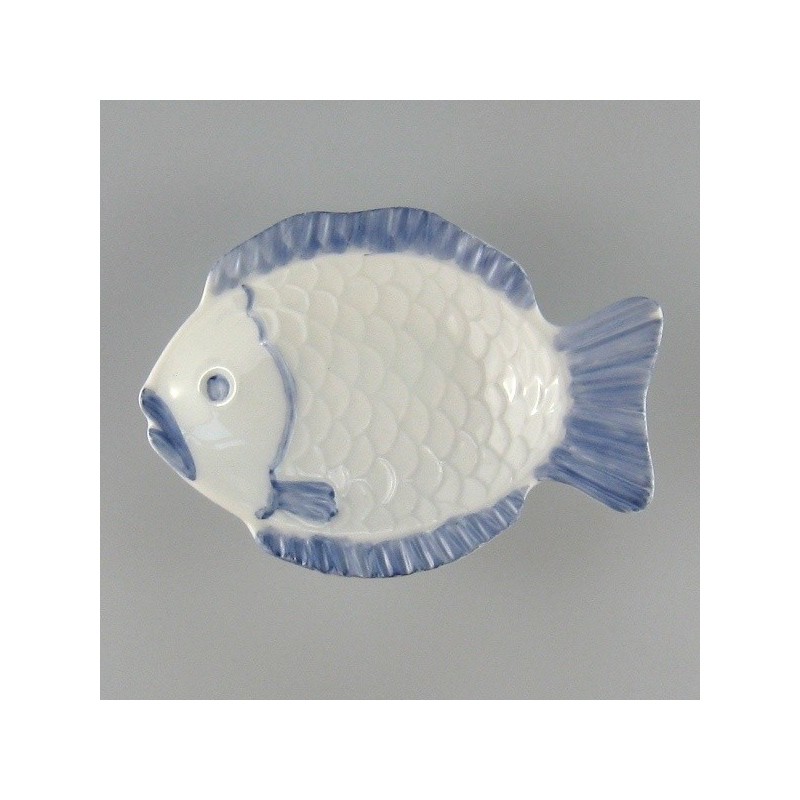 10 cm - Mini fisketallerken / asiet i håndmalet porcelæn