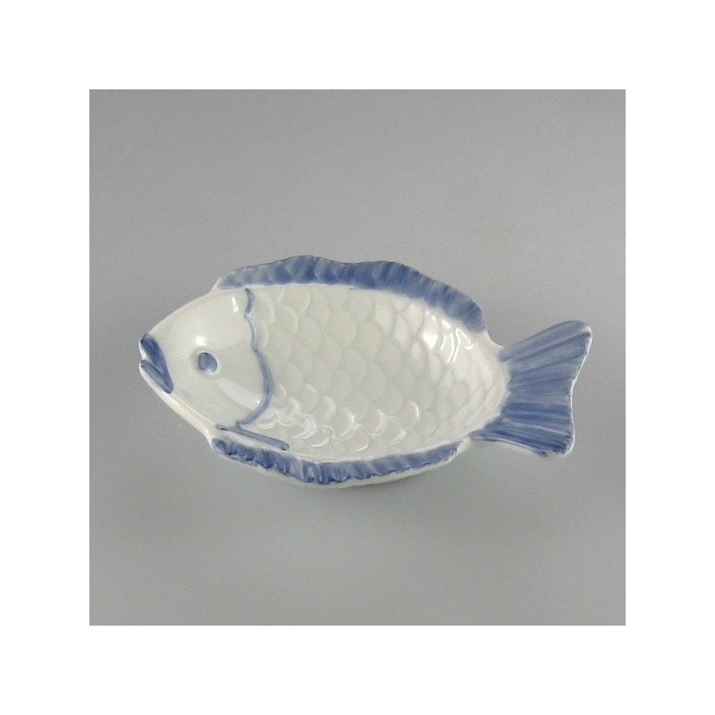 10 cm - Mini fisketallerken / asiet i håndmalet porcelæn