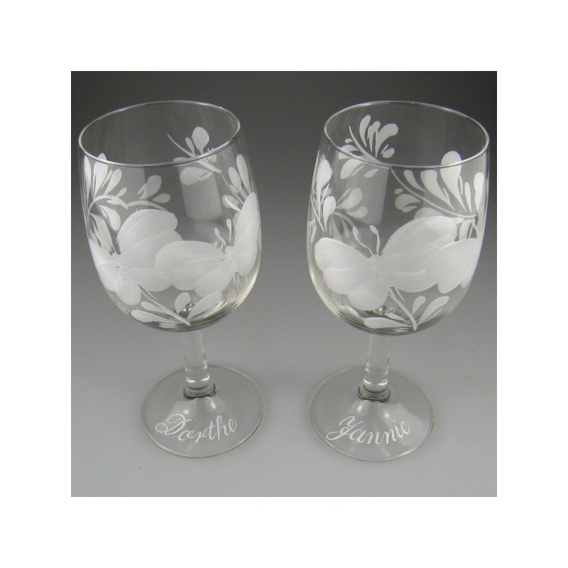 Håndmalet navn på glas / tekst på glas