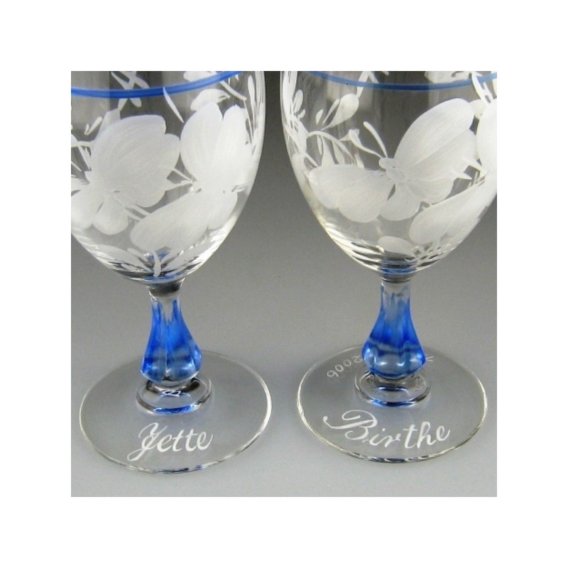 Håndmalet navn på glas / tekst på glas