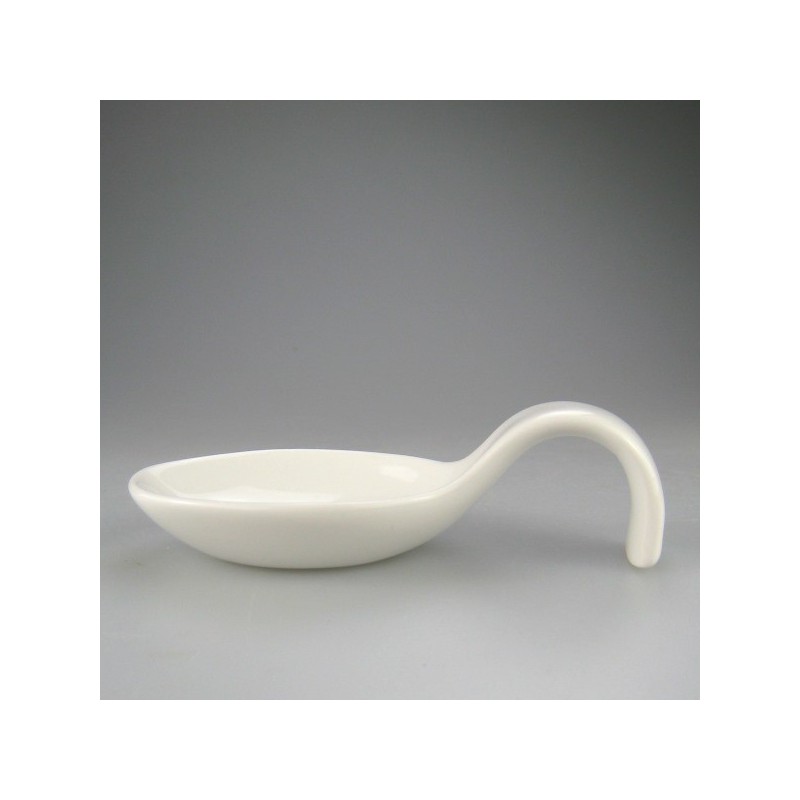 Ske i hvidt porcelæn til appetizers, tapas, delikatesser, smagsprøver og salt