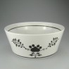 Foderskål eller vandskål i håndmalet porcelæn med navn til hunde