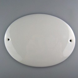 9 x 7,5 cm - Lille ovalt dørskilt / navneskilt i porcelæn